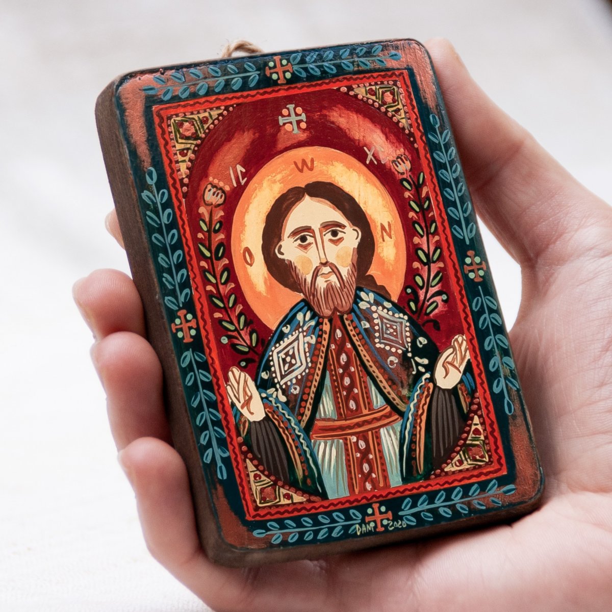 Icoană pe lemn "Iisus Hristos", miniatură, model 2, 7x10 cm