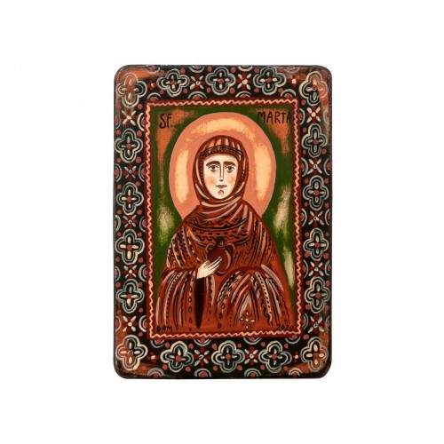Wood icon, "Saint Martha of Bethany", miniature, 7x10cm