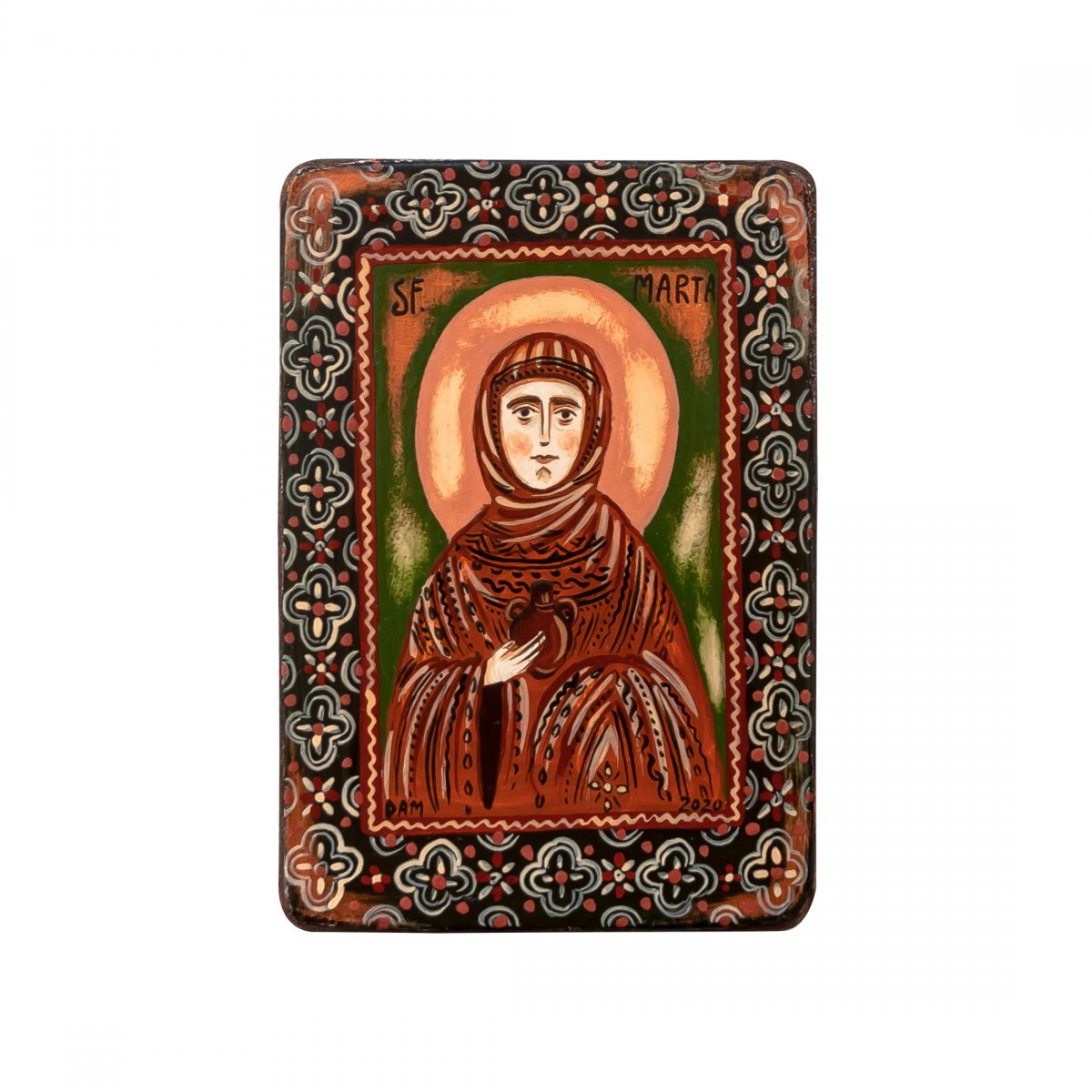 Icoană pe lemn "Sfânta Cuv. Marta", miniatură, 7x10 cm