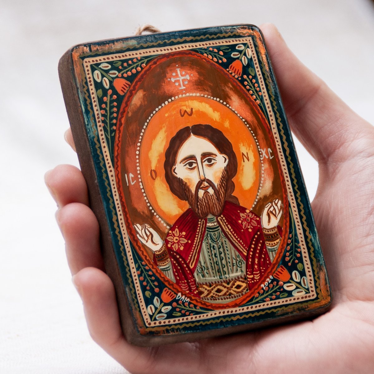 Icoană pe lemn "Iisus Hristos", miniatură, 7x10 cm