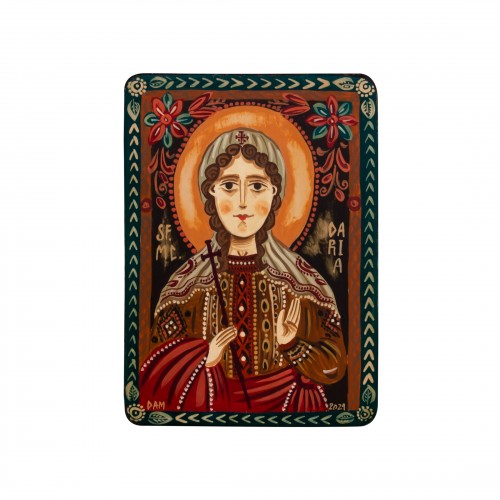 Wood icon, "St. Daria", miniature, 7x10cm