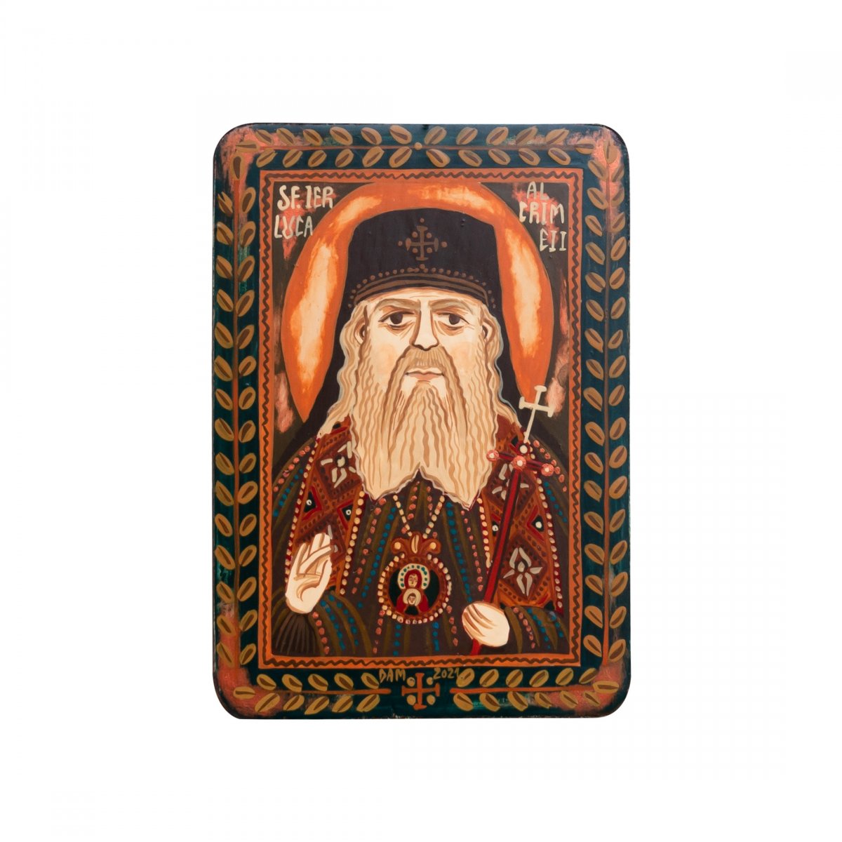 Icoană pe lemn "Sfântul Luca al Crimeei", miniatură, 7x10 cm