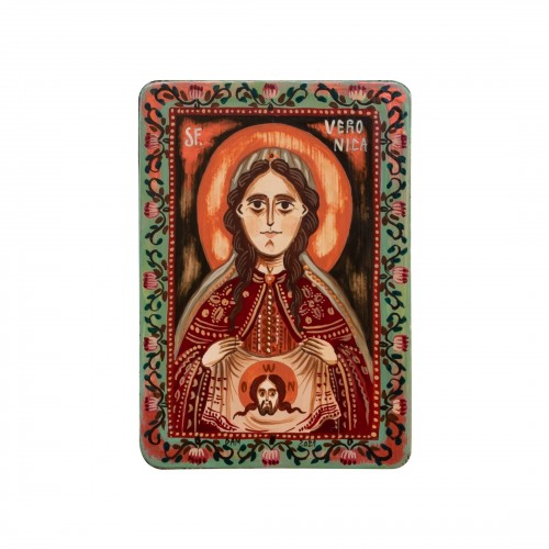 Wood icon, "Saint Veronica", miniature, 7x10cm