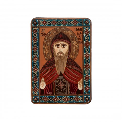 Wood icon, "Saint John Cassian", miniature, 7x10cm