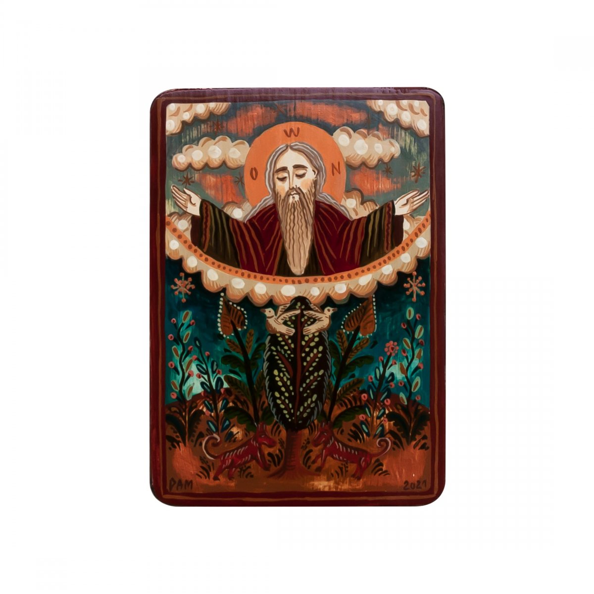 Icoană pe lemn "Dumnezeu Tatăl", miniatură, 7x10 cm