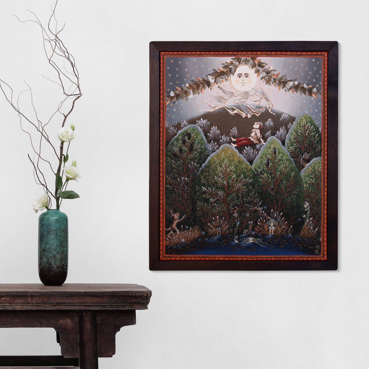Tablou pe pânză "Noaptea Sânzienelor", 40x50 cm, ramă lemn, pictat manual