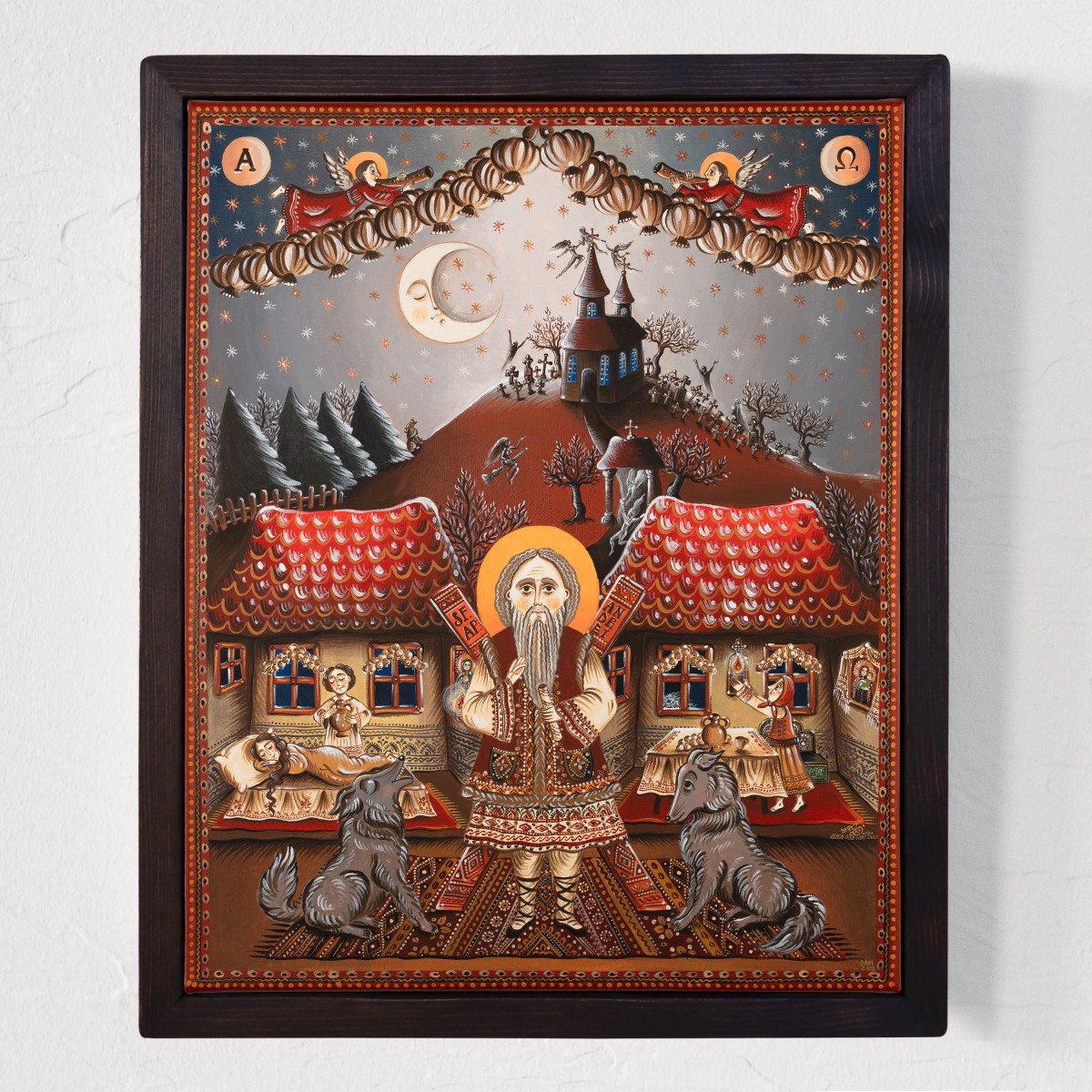 Tablou pe pânză "Noaptea Sfântului Andrei", 40x50 cm, ramă lemn, pictat manual