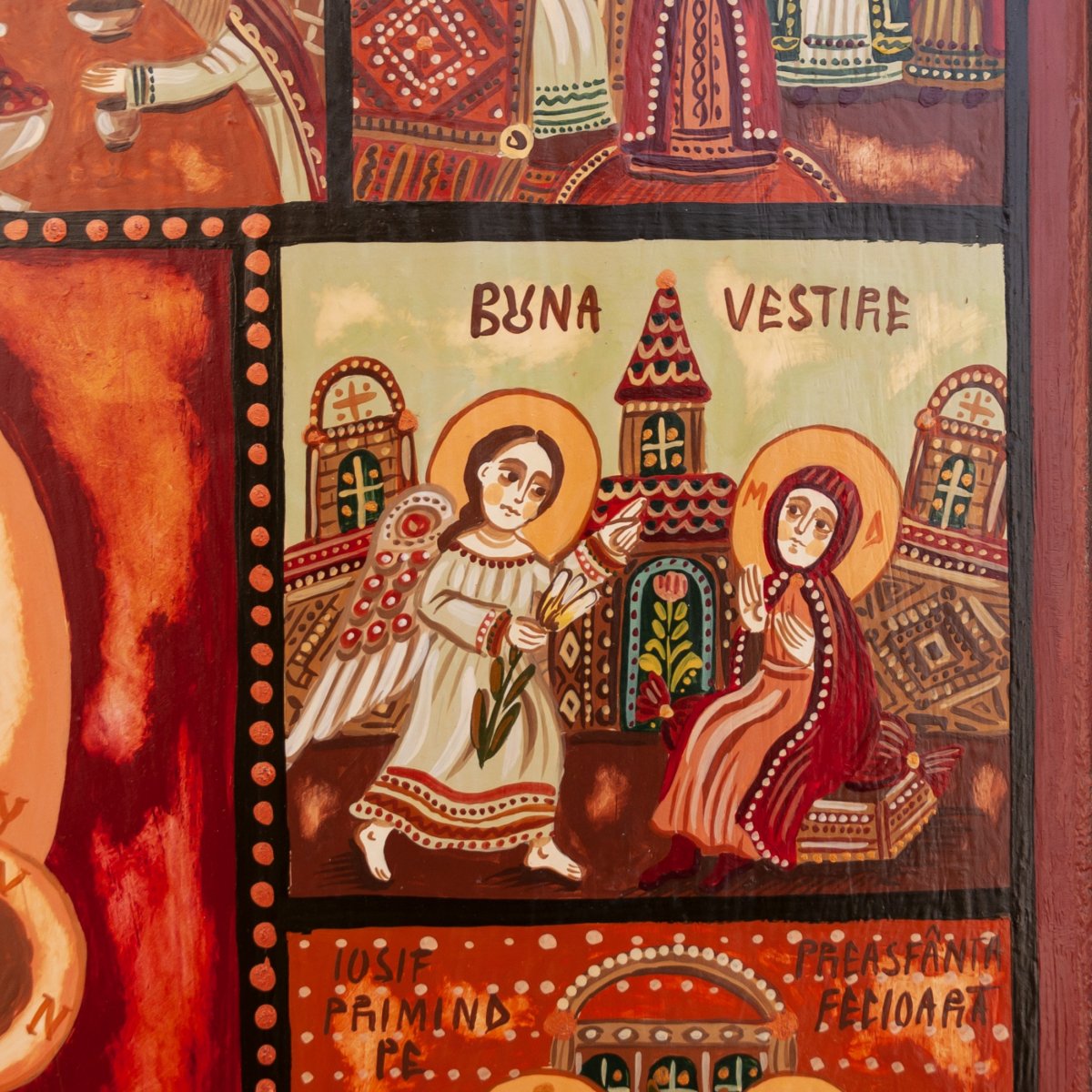 Wood icon, "The Holy Virgin's Feasts", Hand painted, 30x40 cm
