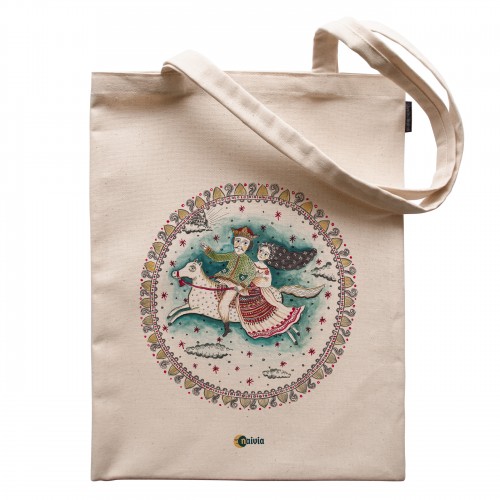 Printed Tote Bag, "Fly me to the Moon", 100% cotton, 31x40 cm