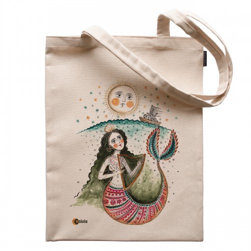 Printed Tote Bag, "The Mermaid", model 1, 100% cotton, 31x40 cm