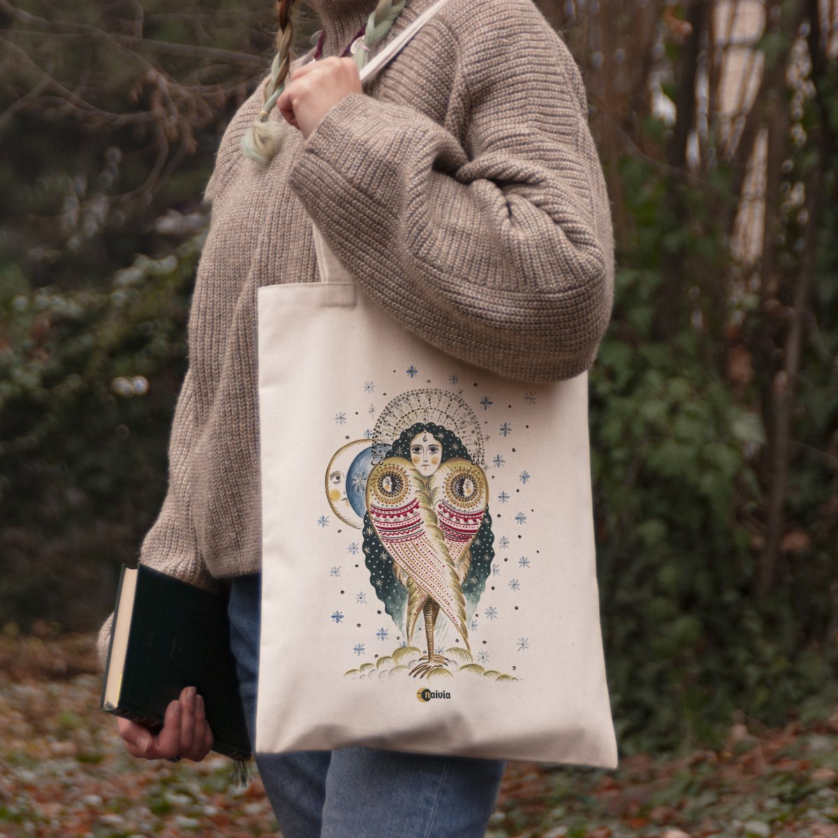 Printed Tote Bag, "Rusalka", 100% cotton, 31x40 cm