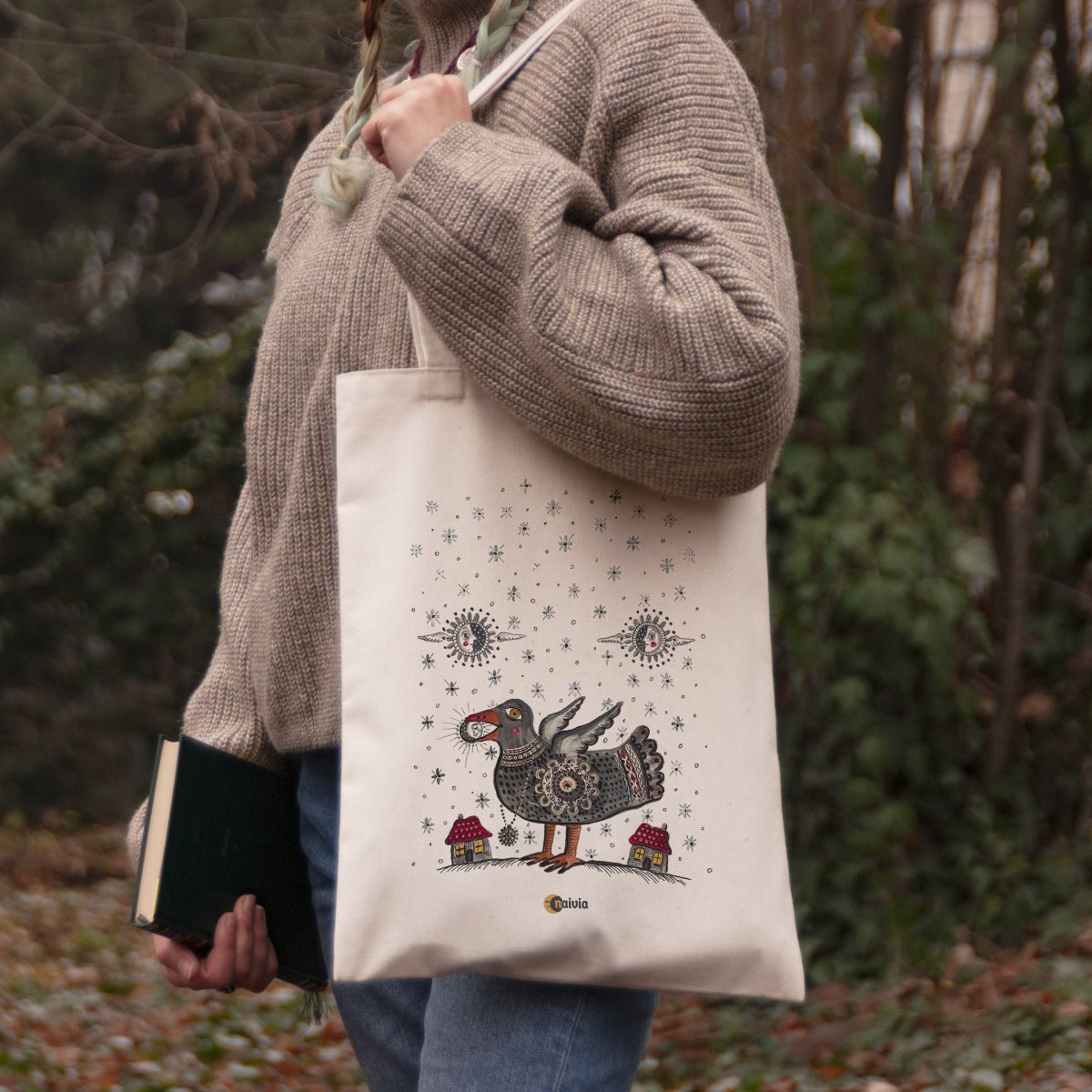 Printed Tote Bag, "The Moon Thief", 100% cotton, 31x40 cm