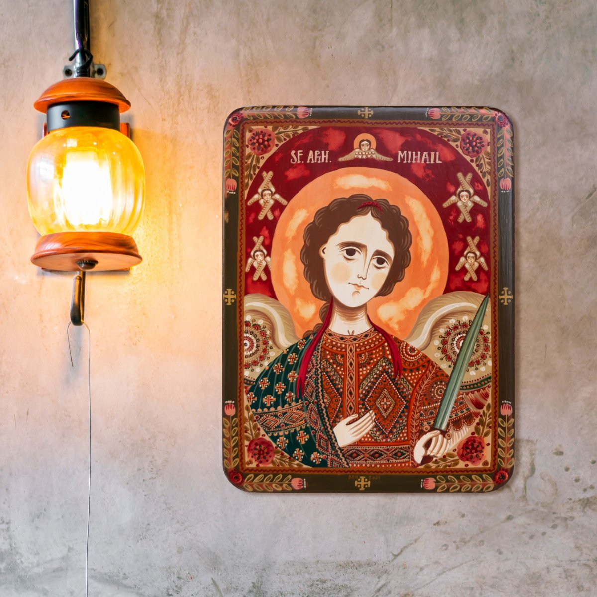 Wood icon, "Saint Archangel Michael", Hand painted