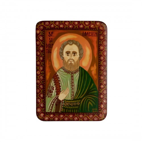 Icoană pe lemn "Sfântul Ioachim", miniatură, 7x10 cm