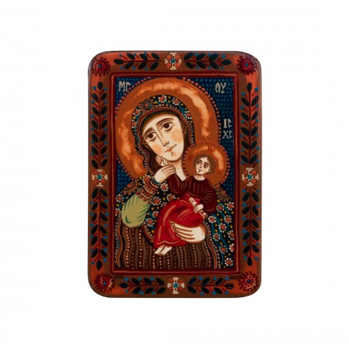 Wood icon, "Panagia Paramythea", miniature, 7x10cm