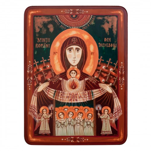 Wood icon, "The Saints of Prisons", Hand painted