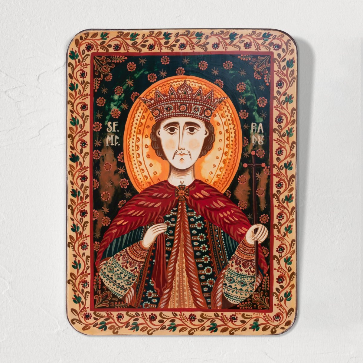 Wood icon, "Saint Martyr Radu", Hand painted