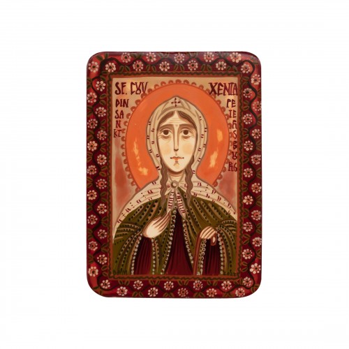 Icoană pe lemn "Sf. Xenia din St. Petersburg", miniatură, 7x10 cm