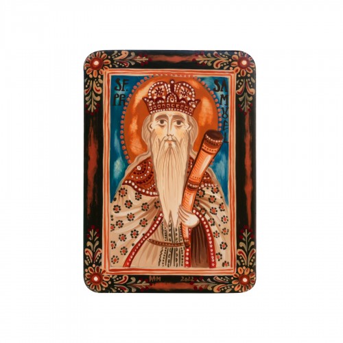 Wood icon, "Saint Samuel the Prophet", miniature, 7x10cm