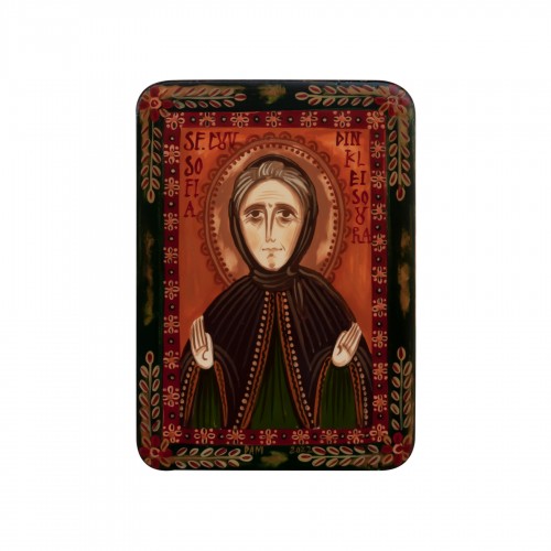 Wood icon, "St. Sophia of Kleisoura", miniature, 7x10cm
