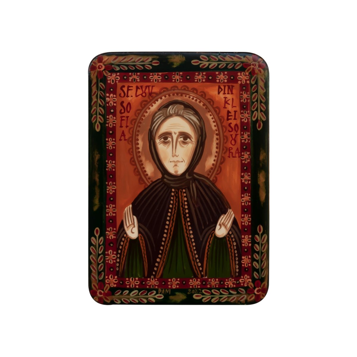 Icoană pe lemn "Sfânta Sofia din Kleisoura", miniatură, 7x10 cm