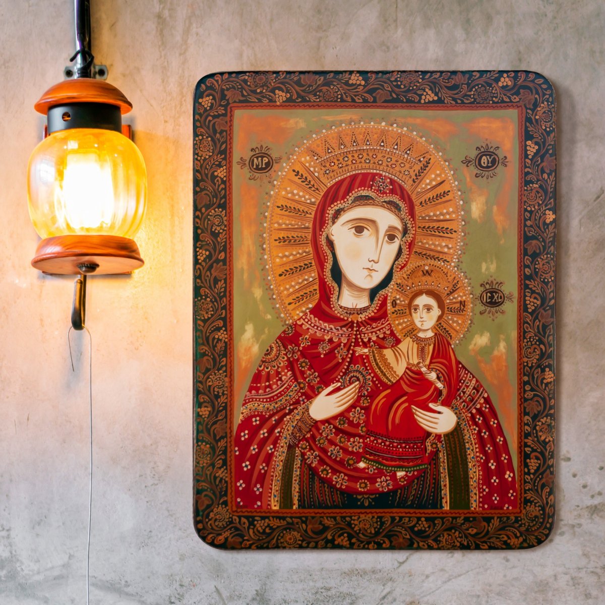 Wood icon, "Mother of God, Prodromitsa", Hand painted