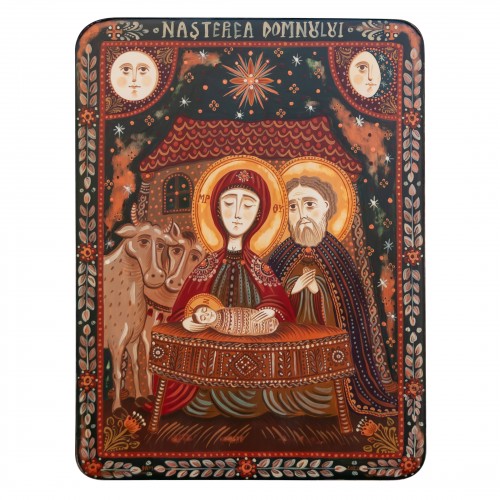 Wood icon, "The Nativity of Christ", Hand painted