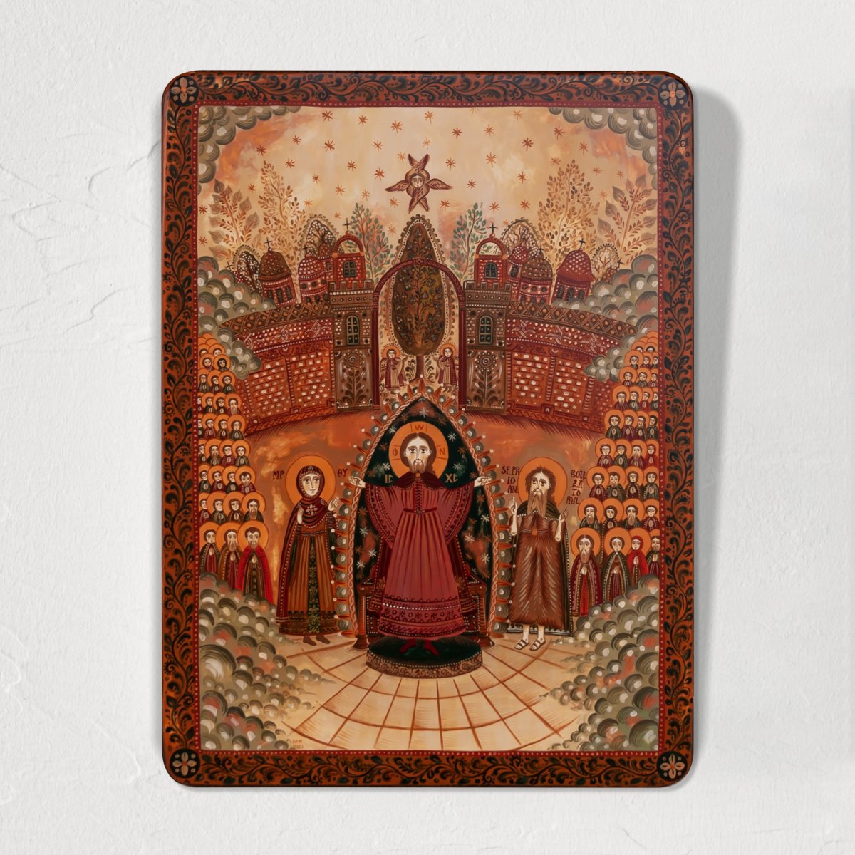 Wood icon, "Jesus Christ, the Righteous Judge", Hand painted