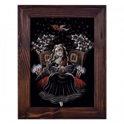 Illustration painting, "The Spell", Black Collection, Original Limited Edition