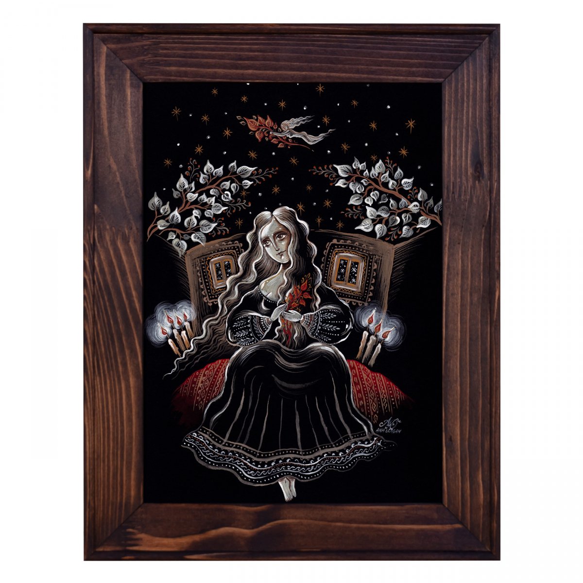 Illustration painting, "The Spell", Black Collection, Original Limited Edition