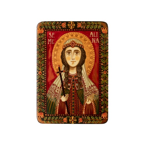 Icoană pe lemn "Sf. Mc. Alena (Alina)", miniatură, 7x10 cm