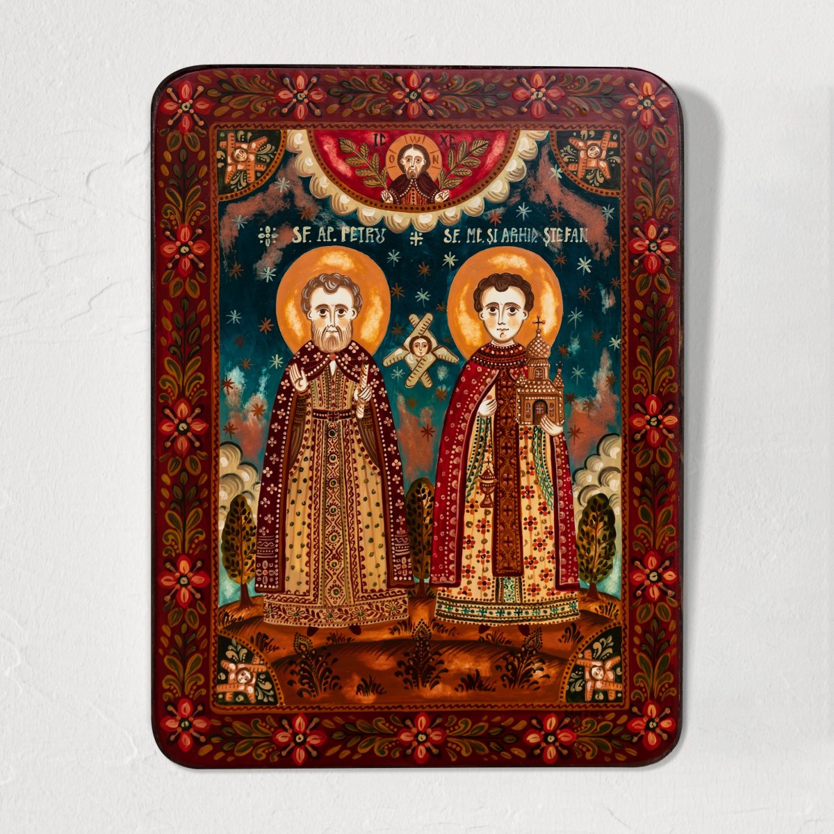 Wood icon, "Saint Peter and Saint Stephen", Hand painted