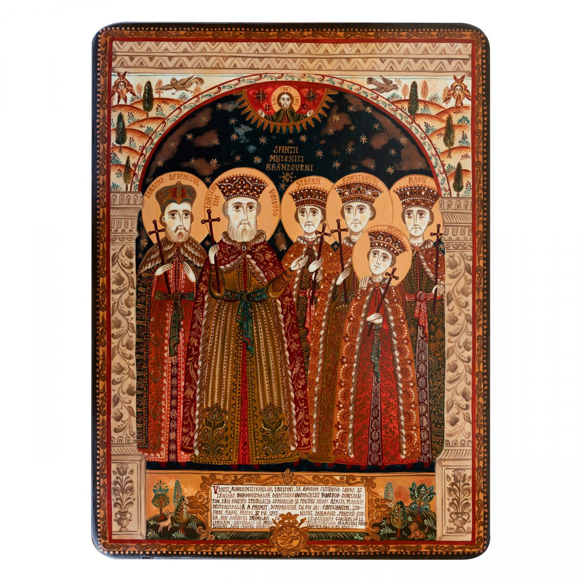 Wood icon, "Holy Brancoveanu Martyrs", Hand painted
