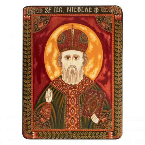 Wood icon, "Saint Nicholas", version 2, Hand painted