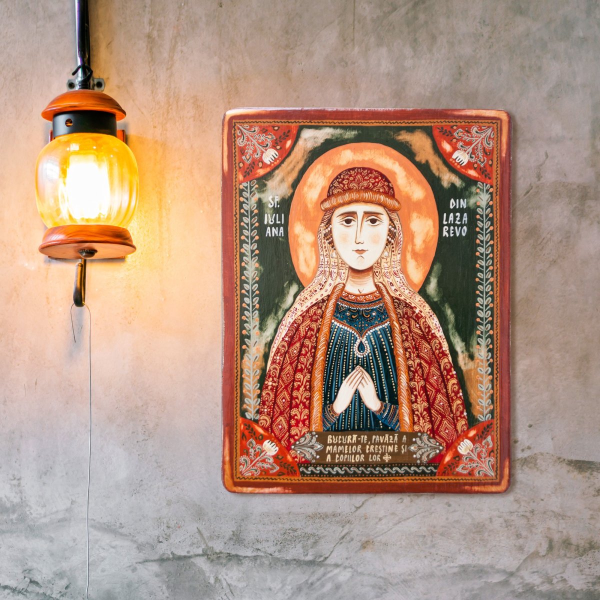 Icoană pe lemn "Sfânta Iuliana din Lazarevo"