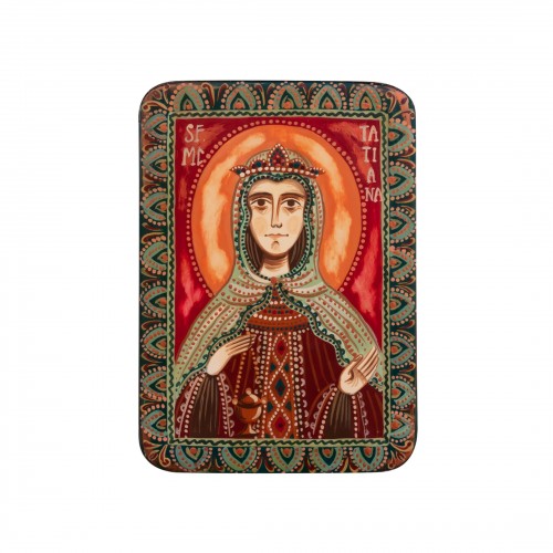 Wood icon, "Saint Tatiana", miniature, 7x10cm