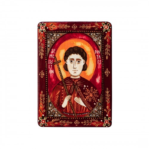 Icoană pe lemn "Sf. Mc. Iulian din Tars", miniatură, 7x10 cm