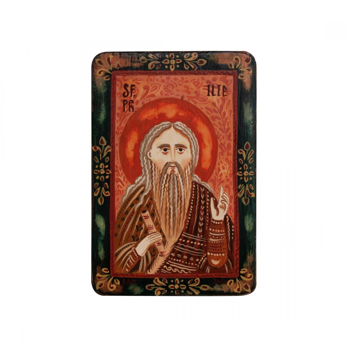 Icoană pe lemn "Sf. Proroc Ilie Tesviteanul", miniatură, 7x10 cm