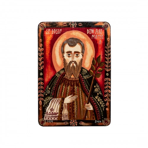Icoană pe lemn "Sfântul Iosif din Arimateea", miniatură, 7x10 cm